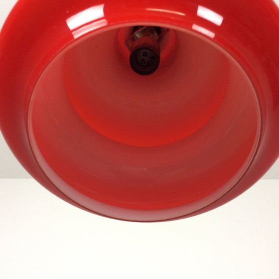 Image 1 of Rote Hängeleuchte von Peill und Pultzler, Deutschland 1970