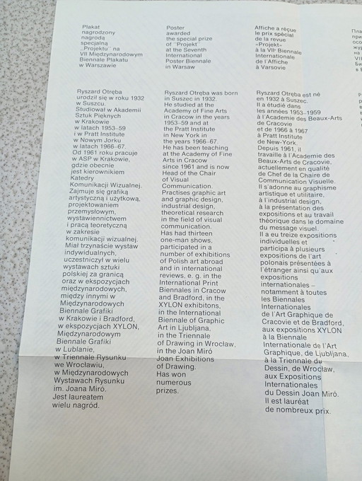 Ryszard Otreba Cisza (Gipsoryt) Abstrakte Lithographie Poster 1972 Warschauer Biennale