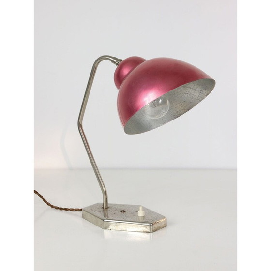 Image 1 of Mid Century rote Tischlampe, 1960er Jahre