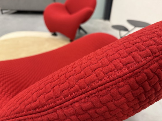 Image 1 of 2 Leolux Papageno Sessel Red Fabric Design Stuhl Schwarz