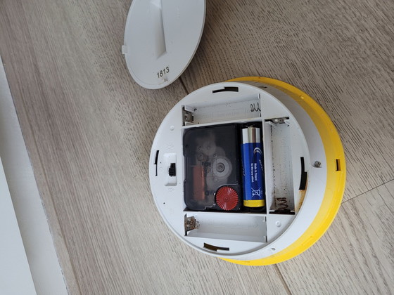 Image 1 of Vintage Ikea Stolpa Gelbe Tischuhr von Henrik Preutz