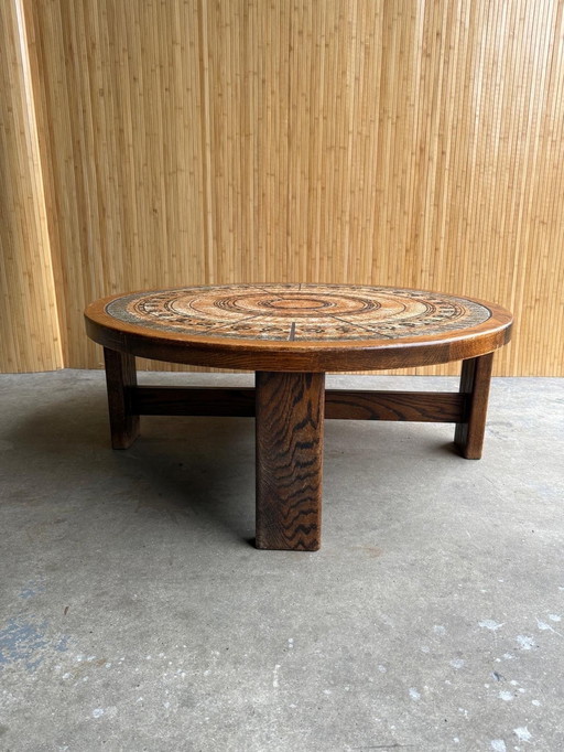 Vintage Runder Couchtisch Ebbe Sørensen 1970S