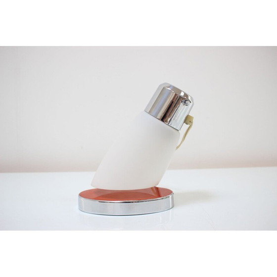 Image 1 of Vintage-Lampe aus Glas und Chrom mit verstellbarem Schirm von Drupol, Tschechoslowakei 1950