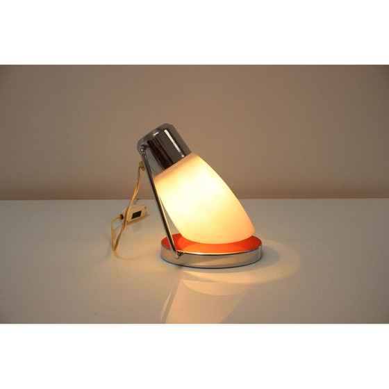 Image 1 of Vintage-Lampe aus Glas und Chrom mit verstellbarem Schirm von Drupol, Tschechoslowakei 1950