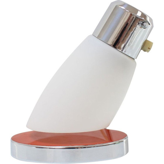 Image 1 of Vintage-Lampe aus Glas und Chrom mit verstellbarem Schirm von Drupol, Tschechoslowakei 1950