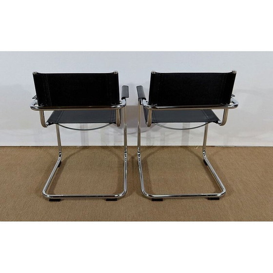 Image 1 of Paar Vintage-Ledersessel von Marcel Breuer, 1970