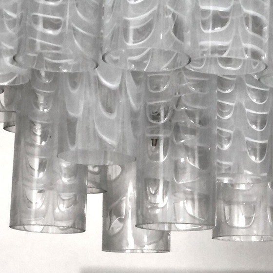 Image 1 of Vintage-Kronleuchter "Graffito" aus Muranoglas von Ercole Barovier, Italien 1960er Jahre