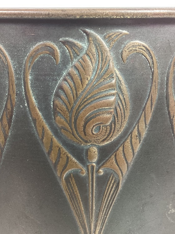 Image 1 of Art Nouveau Jugendstil Kupfer Blumentopf Blumenmuster