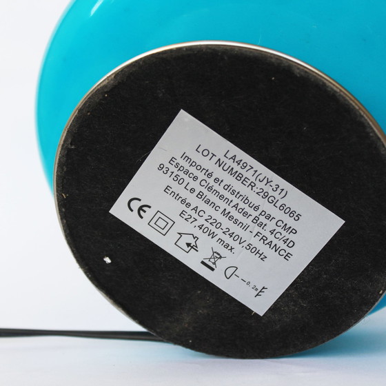 Image 1 of Space Age Blaue Glas Pilzlampe