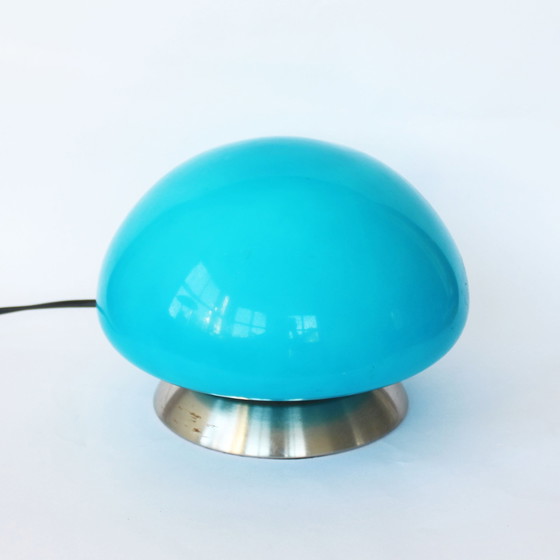 Image 1 of Space Age Blaue Glas Pilzlampe