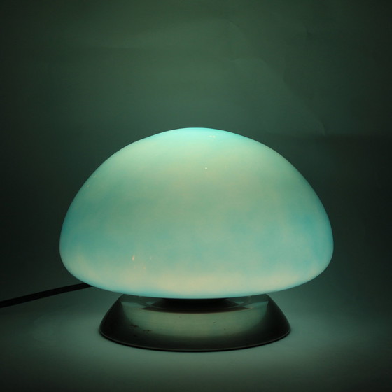 Image 1 of Space Age Blaue Glas Pilzlampe