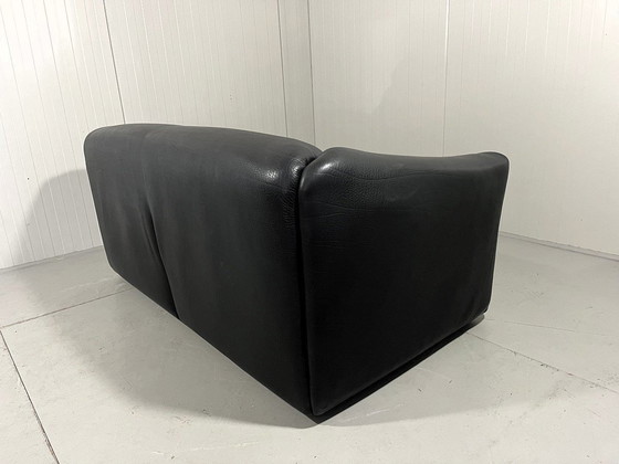 Image 1 of De Sede Ds 47 Dunkelbraunes Zweisitzer-Sofa aus Nackenleder