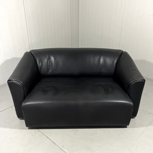 De Sede Ds 47 Dunkelbraunes Zweisitzer-Sofa aus Nackenleder