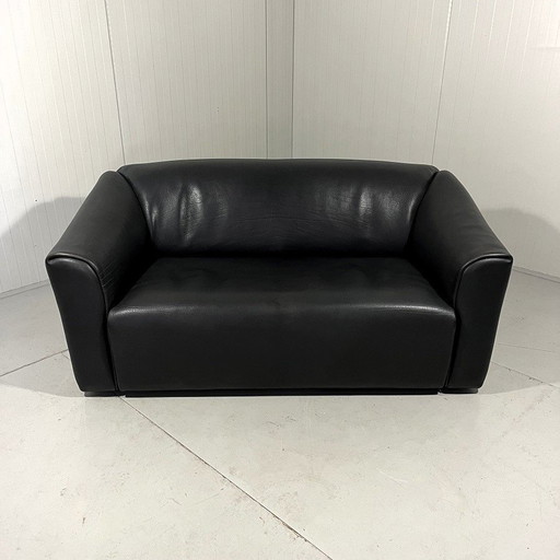 De Sede Ds 47 Dunkelbraunes Zweisitzer-Sofa aus Nackenleder