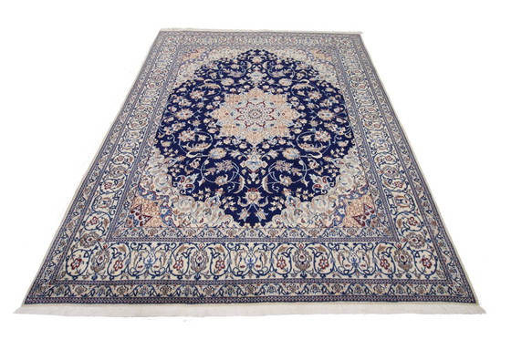 Image 1 of Original Handgeknüpfter Perserteppich Nain 9 La Fein Mit Seide 245 X 195 Cm Top Zustand 