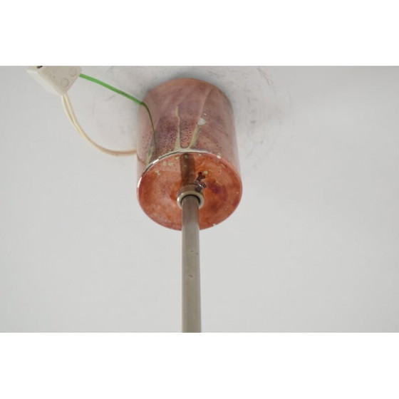 Image 1 of Vintage-Kronleuchter aus Glas und Kupfer von Kamenicky Senov, Tschechoslowakei 1960