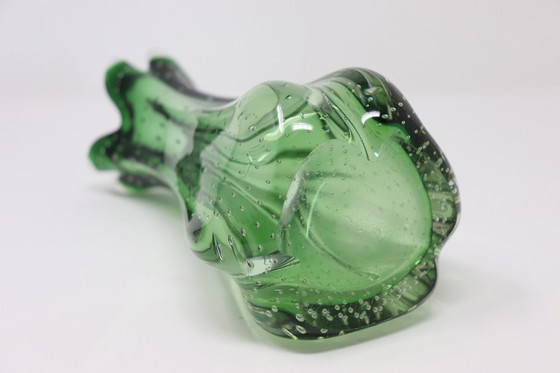 Image 1 of Grüne Vase aus Muranoglas, 1960er Jahre