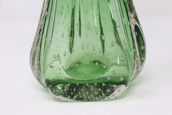 Image 1 of Grüne Vase aus Muranoglas, 1960er Jahre