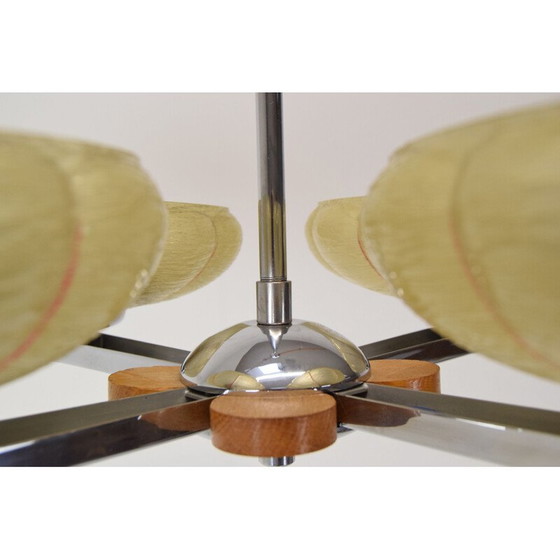 Image 1 of Vintage-Kronleuchter aus Glas und Metall von Napako, Tschechoslowakei 1950