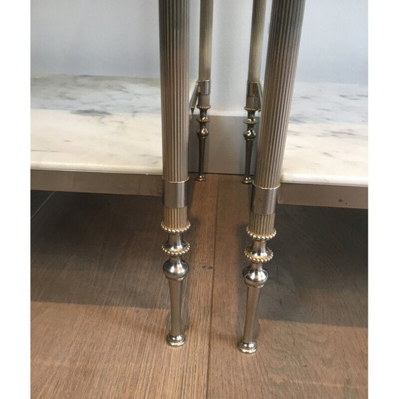 Image 1 of Paar silberne Sofaköpfe von Jansen, 1940