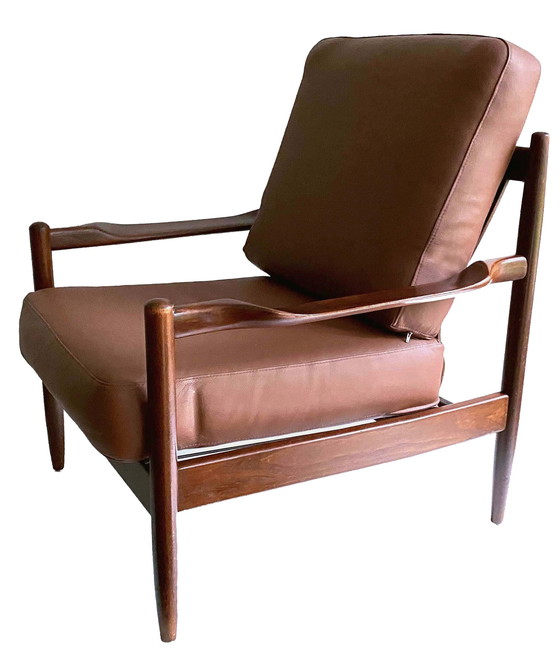 Image 1 of 2x dänische Modern - Stühle, Teakholz und Leder