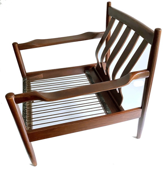 Image 1 of 2x dänische Modern - Stühle, Teakholz und Leder