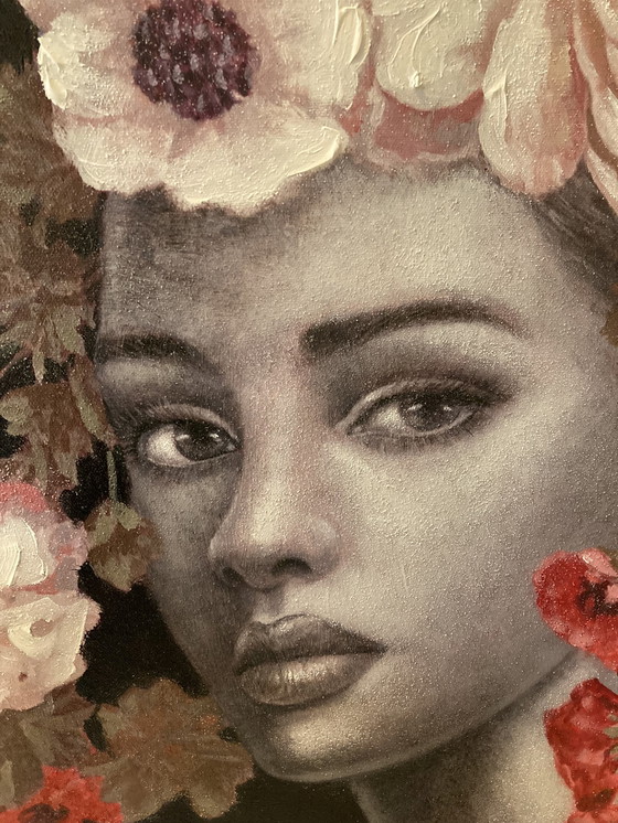 Image 1 of Mädchen mit Blumen im Haar 0.9 M X 1.20 M