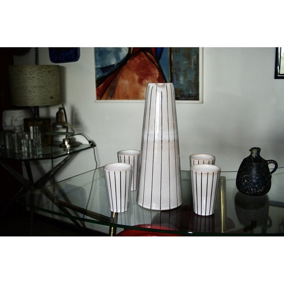 Image 1 of Vintage Keramik Dessert-Set von Ltk Reniggen, Schweiz 1950