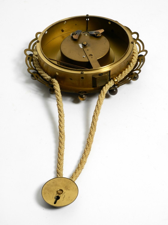 Original Mid Century mechanische Atlanta Wanduhr mit 10 Tage Uhrwerk und Gongschlag, im maritimen Design (photo 12 of 18)