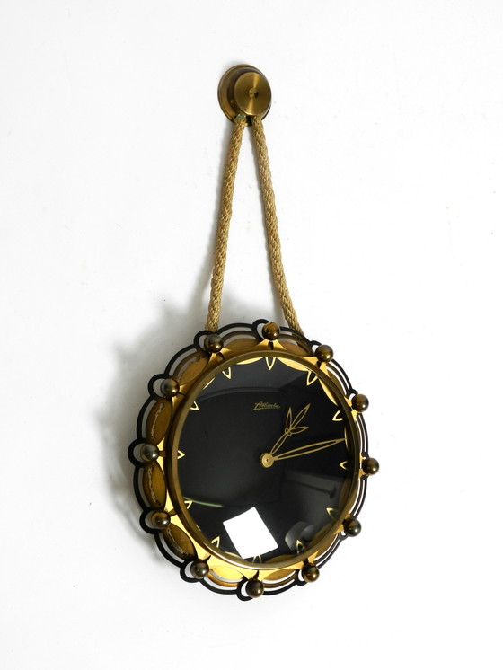 Original Mid Century mechanische Atlanta Wanduhr mit 10 Tage Uhrwerk und Gongschlag, im maritimen Design (photo 2 of 18)
