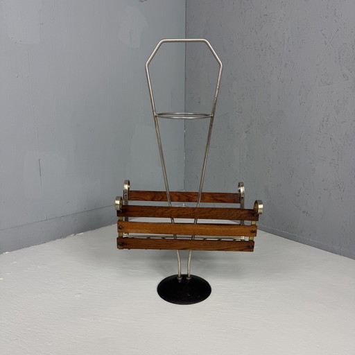 Vintage '60S Pflanzenständer/Magazinständer Teak