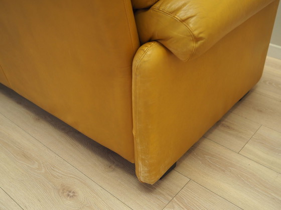 Image 1 of Gelbes Ledersofa, Italienisches Design, 1960er Jahre, Hersteller: B&B Italia, Designer: Tobia Scarpa