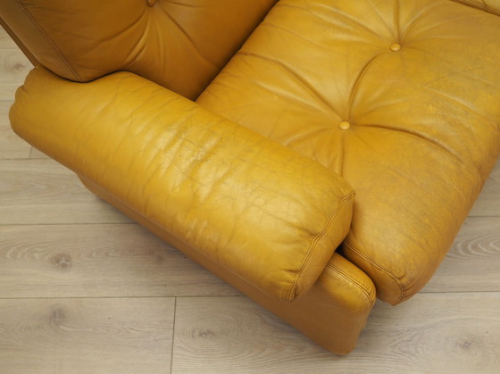 Image 1 of Gelbes Ledersofa, Italienisches Design, 1960er Jahre, Hersteller: B&B Italia, Designer: Tobia Scarpa