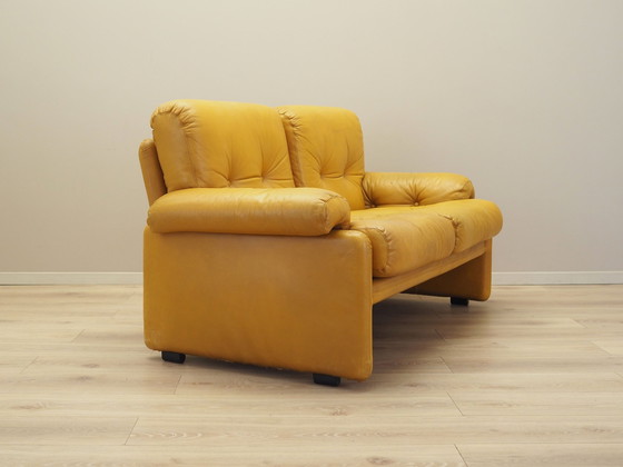 Image 1 of Gelbes Ledersofa, Italienisches Design, 1960er Jahre, Hersteller: B&B Italia, Designer: Tobia Scarpa