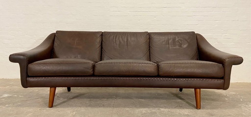 Vintage Dänisch Mid Century Retro Aage Christiansen (Matador) Leder Sofa 60S