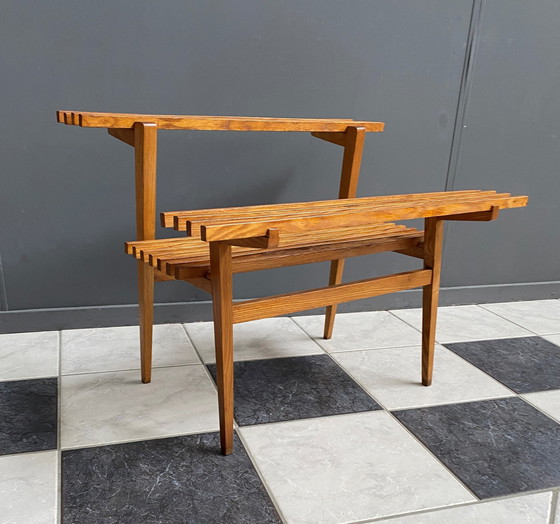 Image 1 of holz 1960s pflanzen beistelltisch