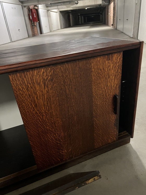 Image 1 of Vintage Mid Century Palisander Büro-Set: Schreibtisch + L-Ausschnitt + Sideboard + Vitrine