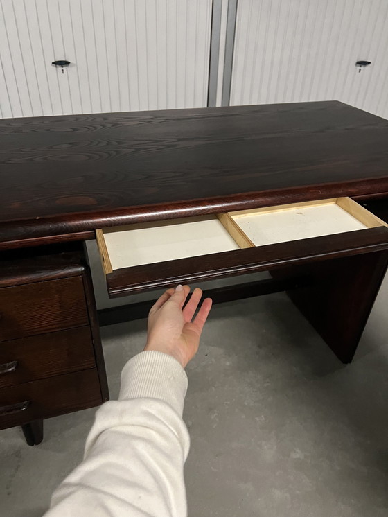 Image 1 of Vintage Mid Century Palisander Büro-Set: Schreibtisch + L-Ausschnitt + Sideboard + Vitrine