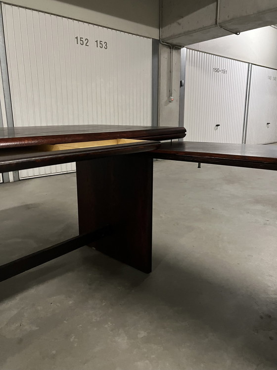 Image 1 of Vintage Mid Century Palisander Büro-Set: Schreibtisch + L-Ausschnitt + Sideboard + Vitrine