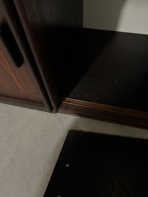 Image 1 of Vintage Mid Century Palisander Büro-Set: Schreibtisch + L-Ausschnitt + Sideboard + Vitrine