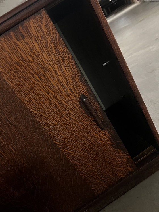 Image 1 of Vintage Mid Century Palisander Büro-Set: Schreibtisch + L-Ausschnitt + Sideboard + Vitrine