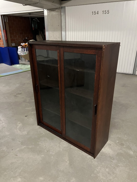 Image 1 of Vintage Mid Century Palisander Büro-Set: Schreibtisch + L-Ausschnitt + Sideboard + Vitrine