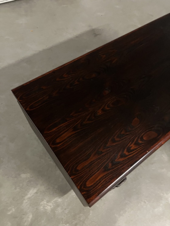 Image 1 of Vintage Mid Century Palisander Büro-Set: Schreibtisch + L-Ausschnitt + Sideboard + Vitrine