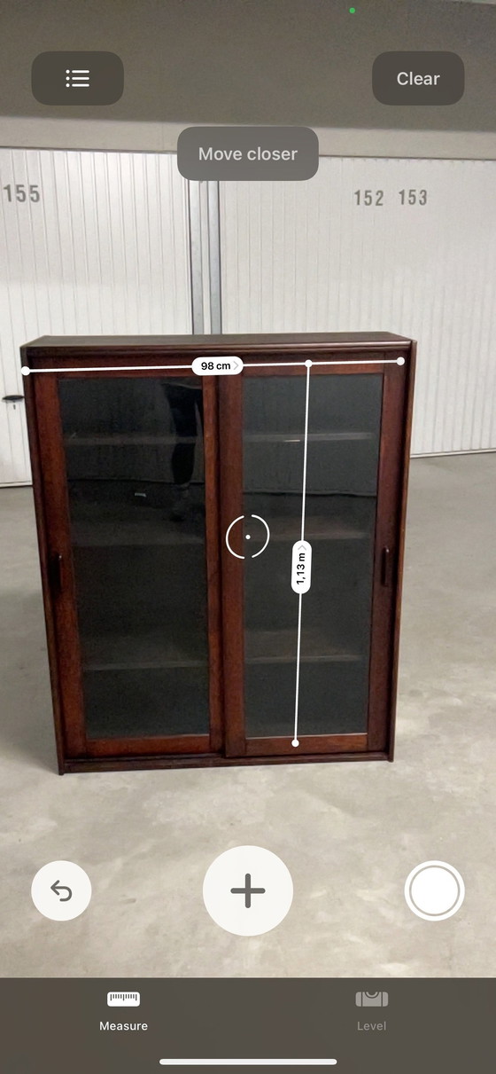 Image 1 of Vintage Mid Century Palisander Büro-Set: Schreibtisch + L-Ausschnitt + Sideboard + Vitrine
