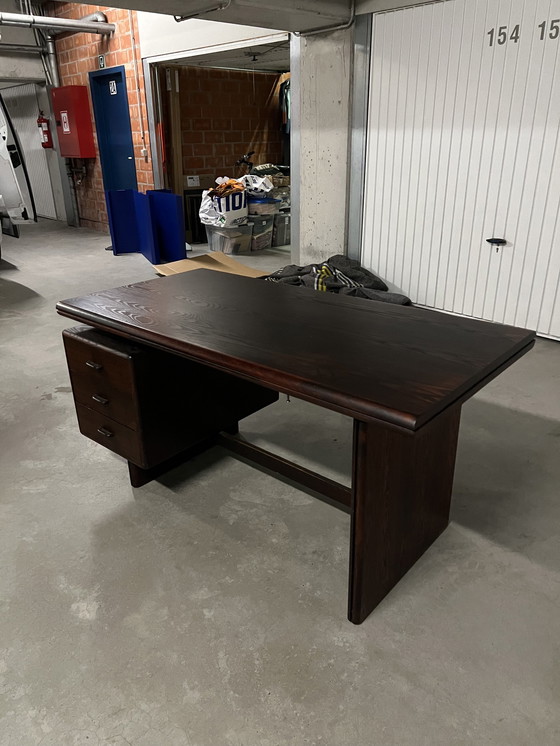 Image 1 of Vintage Mid Century Palisander Büro-Set: Schreibtisch + L-Ausschnitt + Sideboard + Vitrine