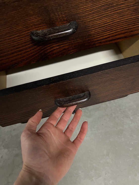 Image 1 of Vintage Mid Century Palisander Büro-Set: Schreibtisch + L-Ausschnitt + Sideboard + Vitrine