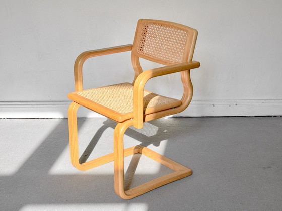 Image 1 of 1/4 Eiche Chairs Freischwinger Esszimmerstuhl Set Lübke 1965