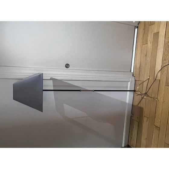 Image 1 of Vintage Stehlampe mit Stativ aus schwarz lackiertem Metall und Messing, 1950er Jahre