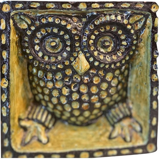 Vintage kubische Skulptur Eulen, 1970