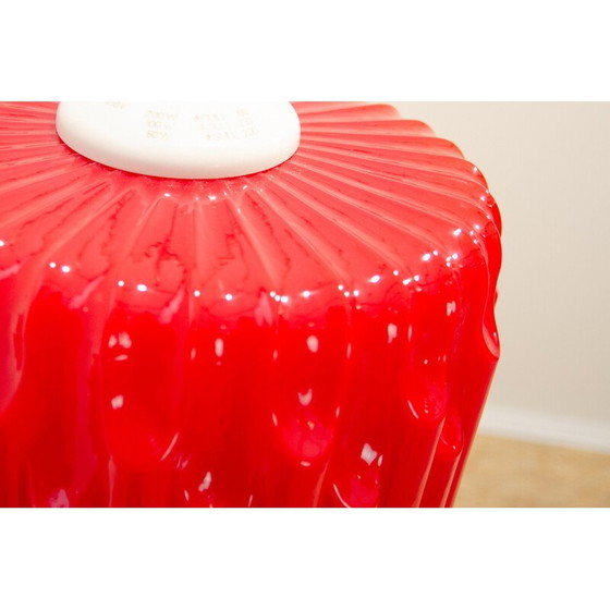 Image 1 of Vintage-Kronleuchter aus Opalglas und Chromstahl von Karel Wolf für Osvětlovací Sklo, Tschechoslowakei 1970